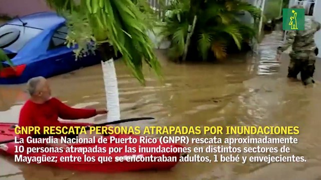 GNRP rescata personas atrapadas por inundaciones en Mayagüez, Puerto Rico