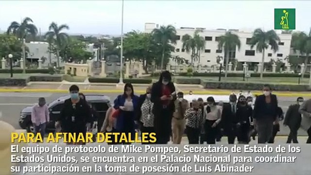 La avanzada y equipo de protocolo del secretario de Estados de Estados Unidos están en el Palacio Nacional