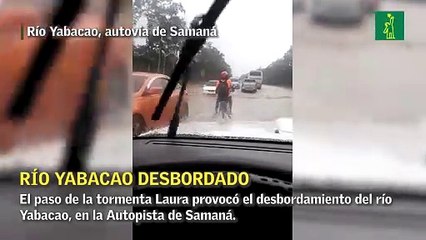 Desbordamiento del río Yabacao por el paso de la tormenta Laura