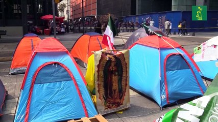 La acampada conservadora para desalojar al presidente Andrés Manuel López Obrador se afianza