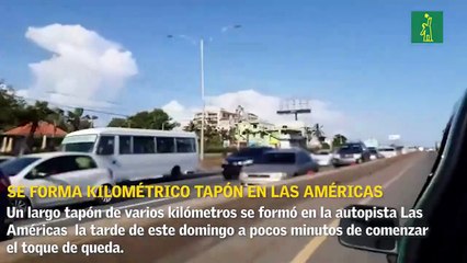Se forma kilométrico tapón en la Autopista Las Américas