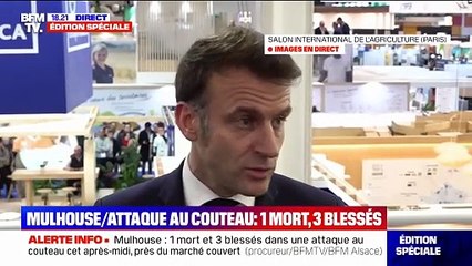Attaque au couteau à Mulhouse: "Un acte terroriste islamiste", déclare Emmanuel Macron
