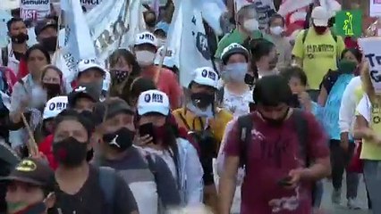 Protesta en Argentina contra desalojo de personas sin techo