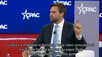 Maryland SUA (20 februarie 2025). Vicepreședintele american JD Vance condamnă ferm puciul din România din 6 decembrie 2024