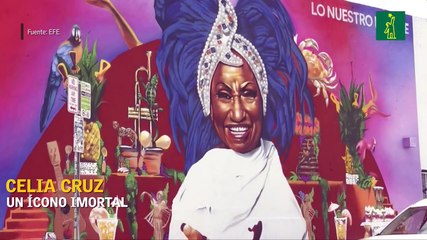 Barrio bohemio de Miami exhibe mural de Celia Cruz en el mes de la herencia latina