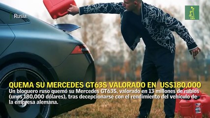 Un bloguero quema su Mercedes GT63S valorado en 180,000 dólares decepcionado con el servicio técnico