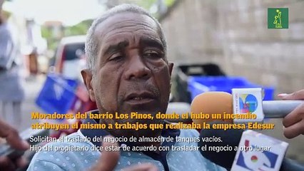 Moradores del barrio Los Pinos, atribuyen el incendio de Los Tanques, a trabajos de Edesur