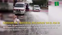 Derrame de “material peligroso” en el kilómetro 12 de la carretera Sánchez
