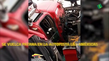 Se vuelca una patana en la autopista Las Américas