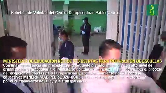 Ministerio de Educación recibe 373 ofertas para reparación de escuelas