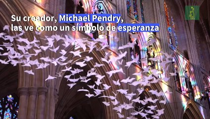Palomas de papel en la Catedral de Washington simbolizan la esperanza en 2021