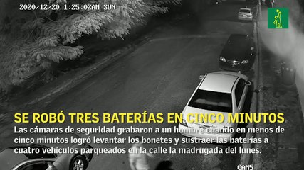 Se robó tres baterías en cinco minutos