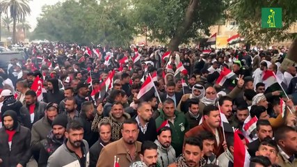 Miles de iraquíes piden retirada de tropas de EEUU en multitudinaria manifestación en Bagdad