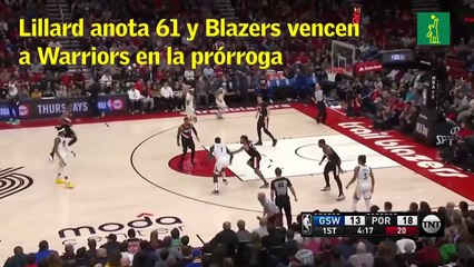 Lillard anota 61 y Blazers vencen a Warriors en la prórroga