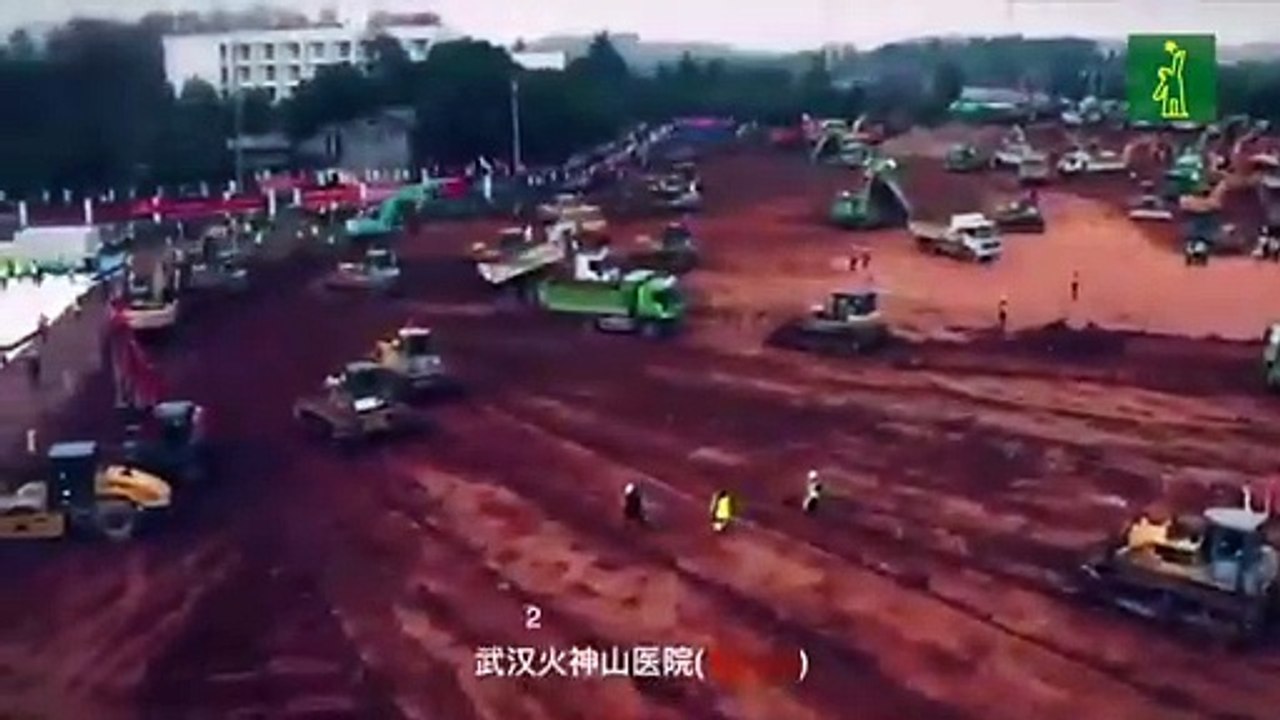 Así va la construcción del hospital chino para combatir el coronavirus