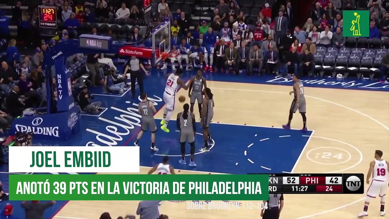 Philadelphia derrotó a Brooklyn con Joel Embiid como figura
