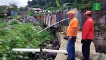 Miembros de la Defensa Civil visitan la zonas vulnerables ante los aguaceros en el Cibao