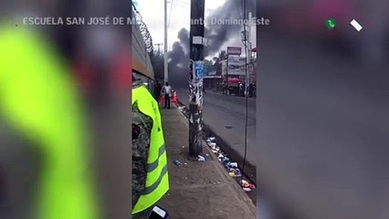 Fuego en Escuela San José de Mendoza en Santo Domingo Este