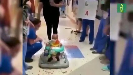 Niño de 10 meses finaliza con éxito su última sesión de quimioterapia