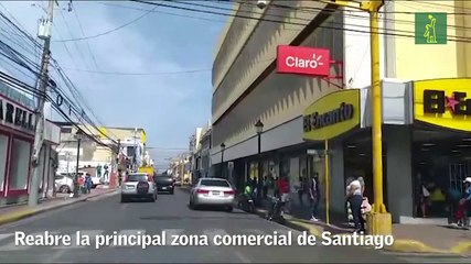 Reabre la principal zona comercial de Santiago