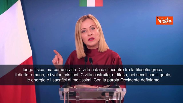 Meloni: Se Occidente non pu? esistere senza America, non pu? farlo nemmeno senza Europa