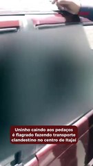 Carro sem vidro fazia transporte de passageiros por R$ 7