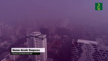 Humo de Duquesa en Santo Domingo desde el aire