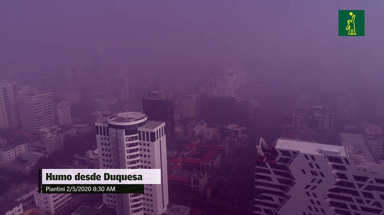 Humo de Duquesa en Santo Domingo desde el aire