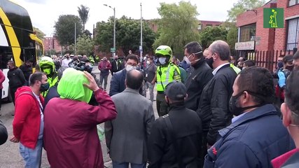 Protestas del gremio de transporte pidiendo la reactivación en Colombia