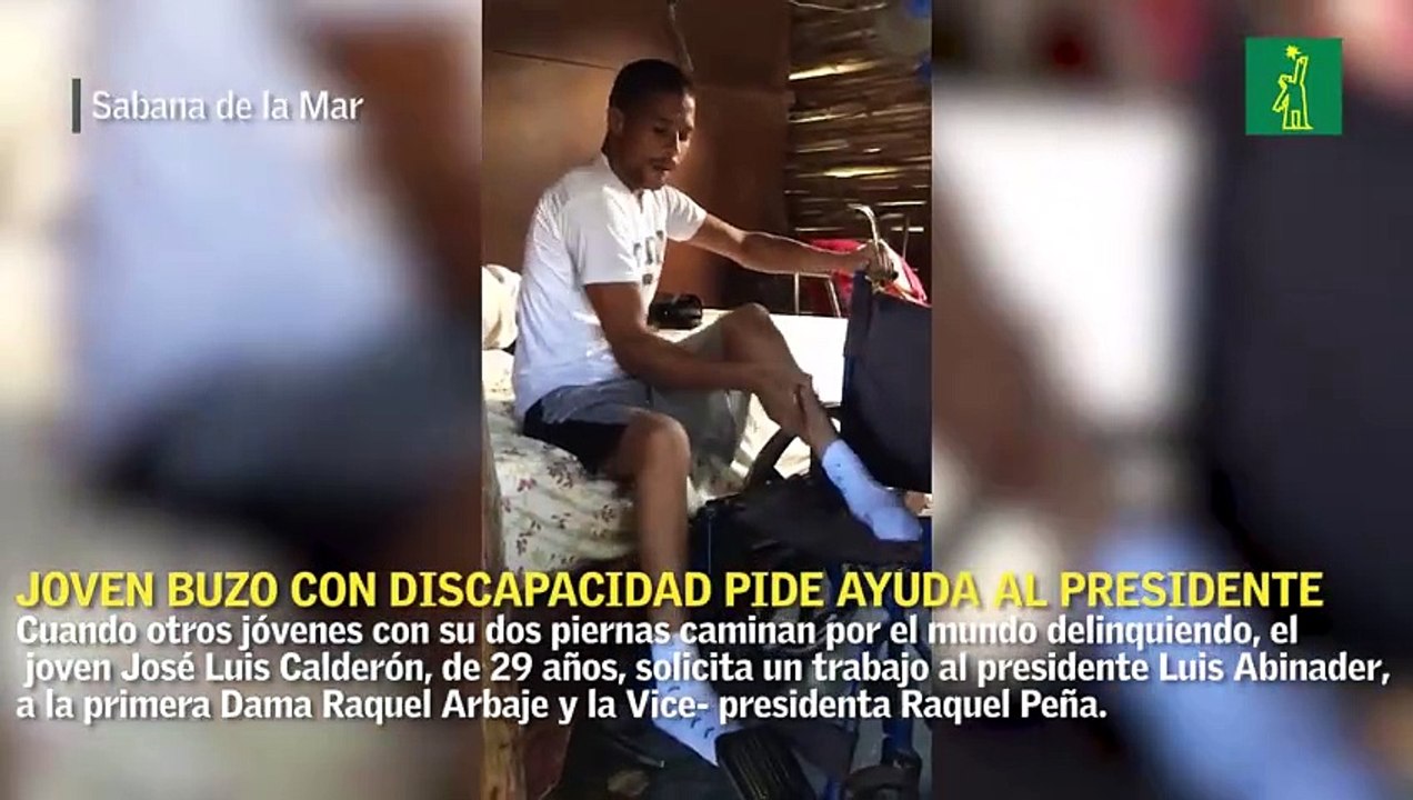 Joven buzo con discapacidad en Sabana de la Mar pide ayuda al presidente un empleo