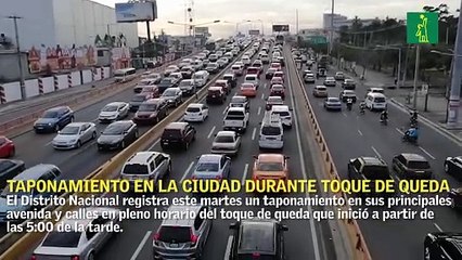 Taponamiento en la ciudad en horario del toque de queda