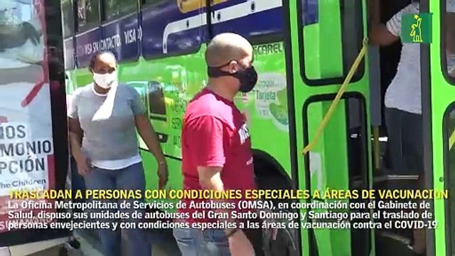 Autobuses de la OMSA trasdalarán a personas con condiciones especiales a las áreas de vacunación contra el COVID-19
