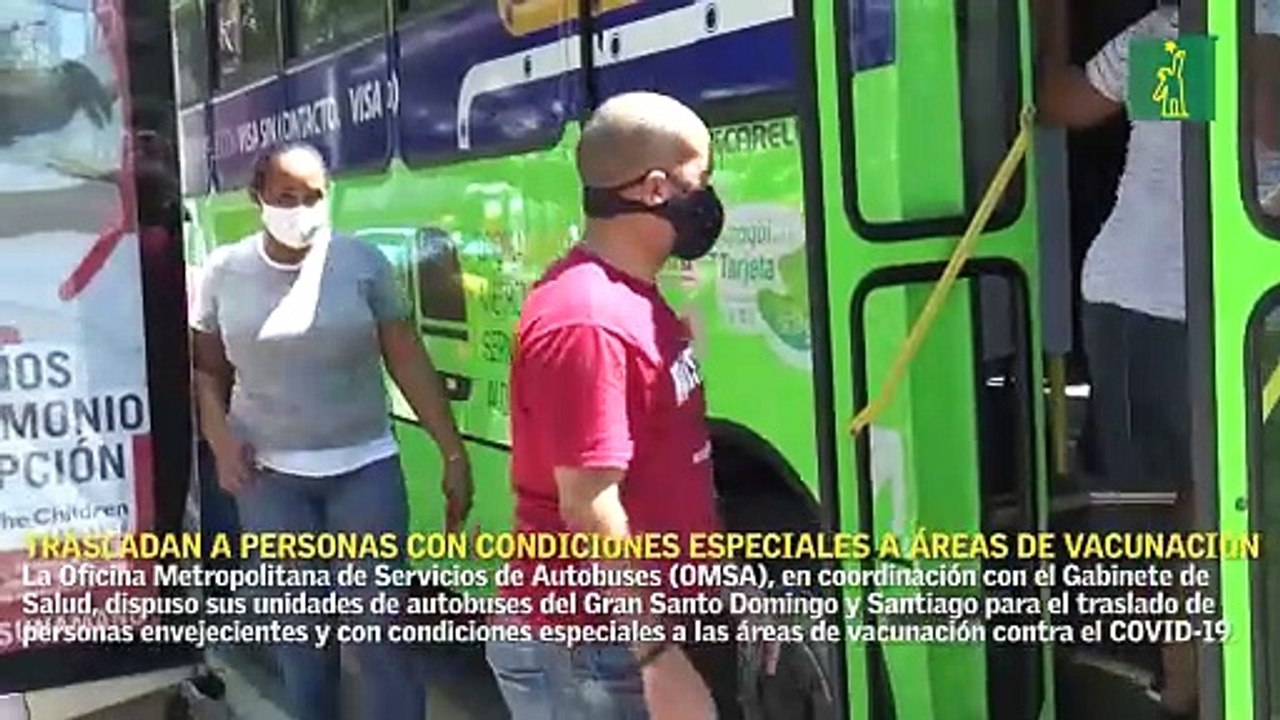 Autobuses de la OMSA trasdalarán a personas con  condiciones especiales a las áreas de vacunación contra el COVID-19