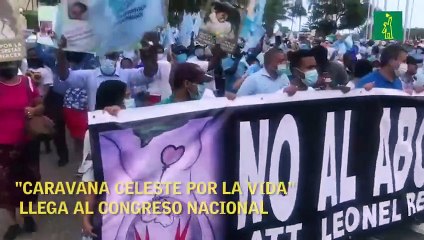 Caravana Celeste por la Vida llega al Congreso Nacional