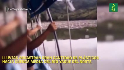 Lluvias arrastran gran cantidad de plásticos hacia cuenca media río Yaque del Norte