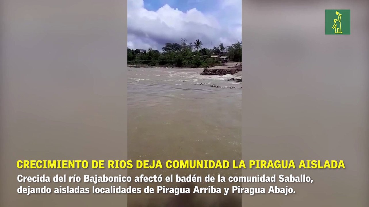 crecimiento de ríos deja comunidad la piragua aislada.