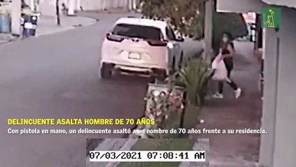 Delincuente asalta hombre de 70 años
