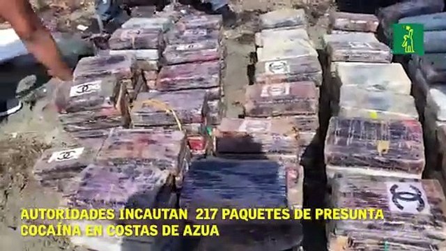 Autoridades incautan 217 paquetes de presunta cocaína en costas de Azua.