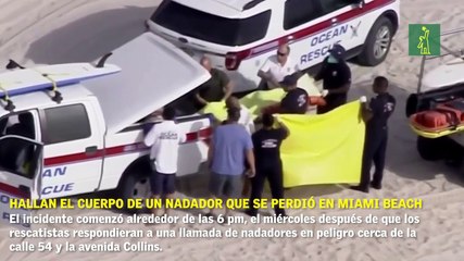 Hallan el cuerpo de un nadador que se perdió en Miami Beach, luego de que un hombre muriera en un intento de rescate.