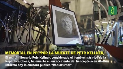 Memorial en PPF por la muerte de Petr Kellner, el hombre más rico de R. Checa.