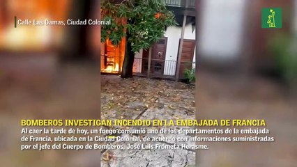 Bomberos investigan incendio en la embajada de Francia