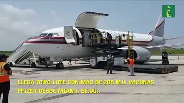 Llega otro lote con más de 208 mil vacunas Pfizer desde Miami, EE.UU.