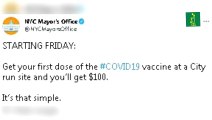 Nueva York pagará 100 dólares a quien se vacune contra la covid-19