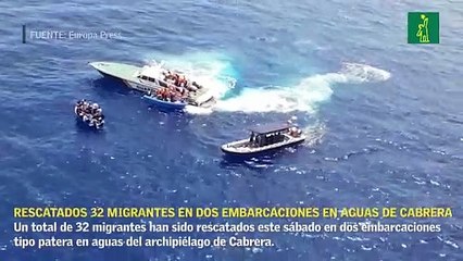 Rescatados 32 migrantes en dos embarcaciones tipo patera en aguas de Cabrera, España