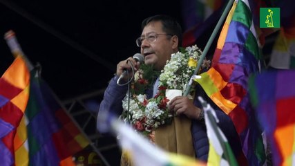 Manifestantes marchan en Bolivia en apoyo al gobierno