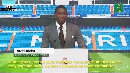 Primeras palabras de Alaba en el Real Madrid: "Espero lograr muchos éxitos"