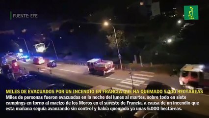 Miles de evacuados por un incendio en Francia que ha quemado 5.000 hectáreas