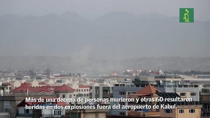 Imágenes del horizonte de Kabul instantes después de la explosión en el aeropuerto