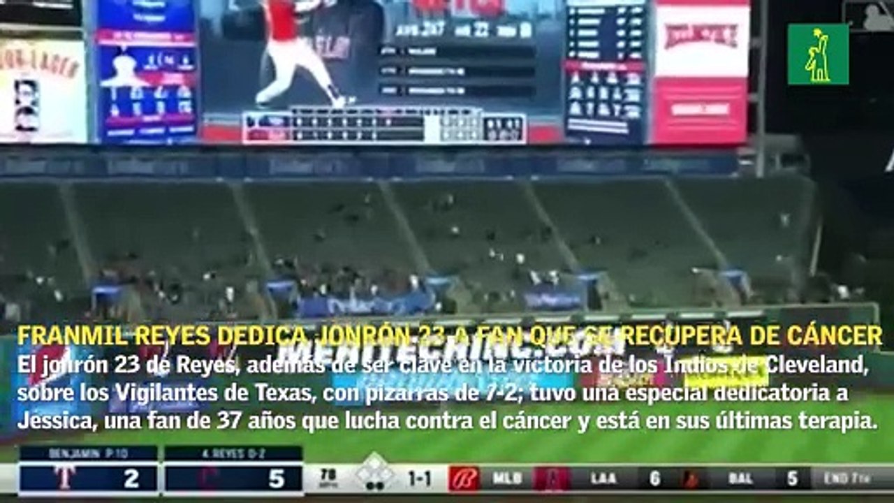 Franmil Reyes dedica jonrón 23 a fan que se recupera de cáncer