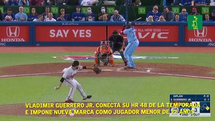 Vladimir Guerrero Jr. conecta su HR 48 de la temporada e impone nueva marca como jugador menor de 22 años